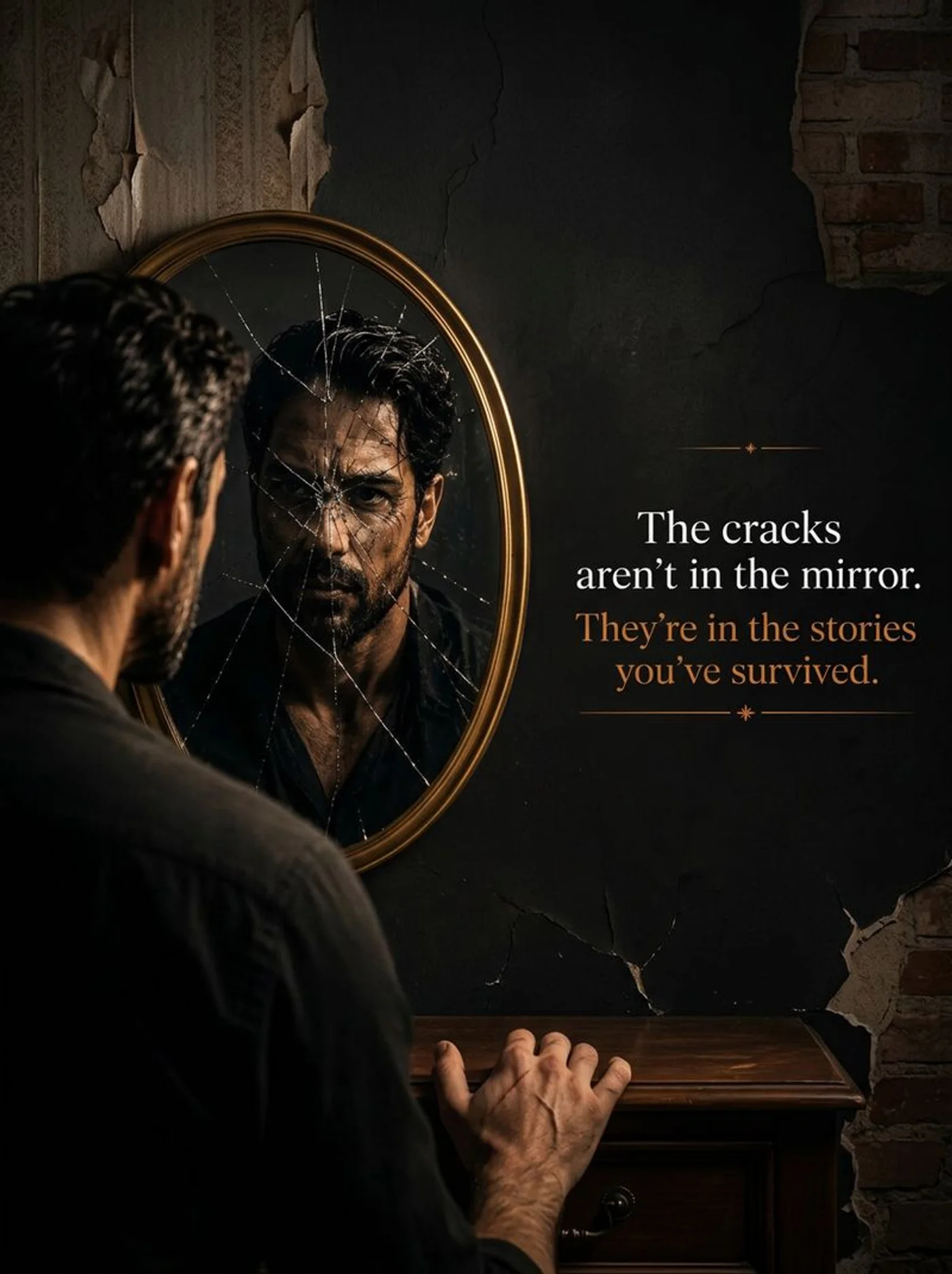The Honest Room™ — The cracks aren't in the mirror. They're in the stories you've survived.